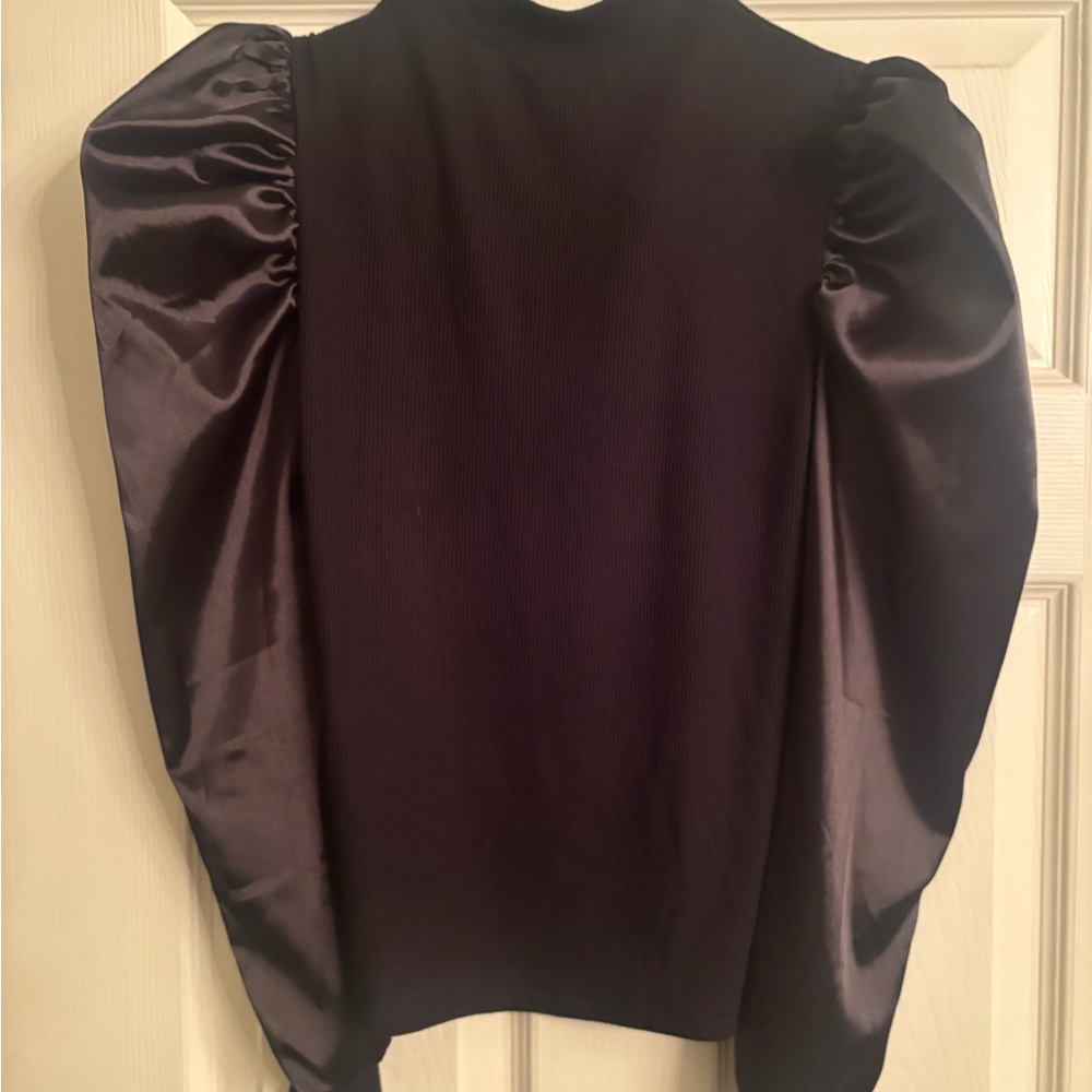 Elegant Black Puff Sleeve Top
